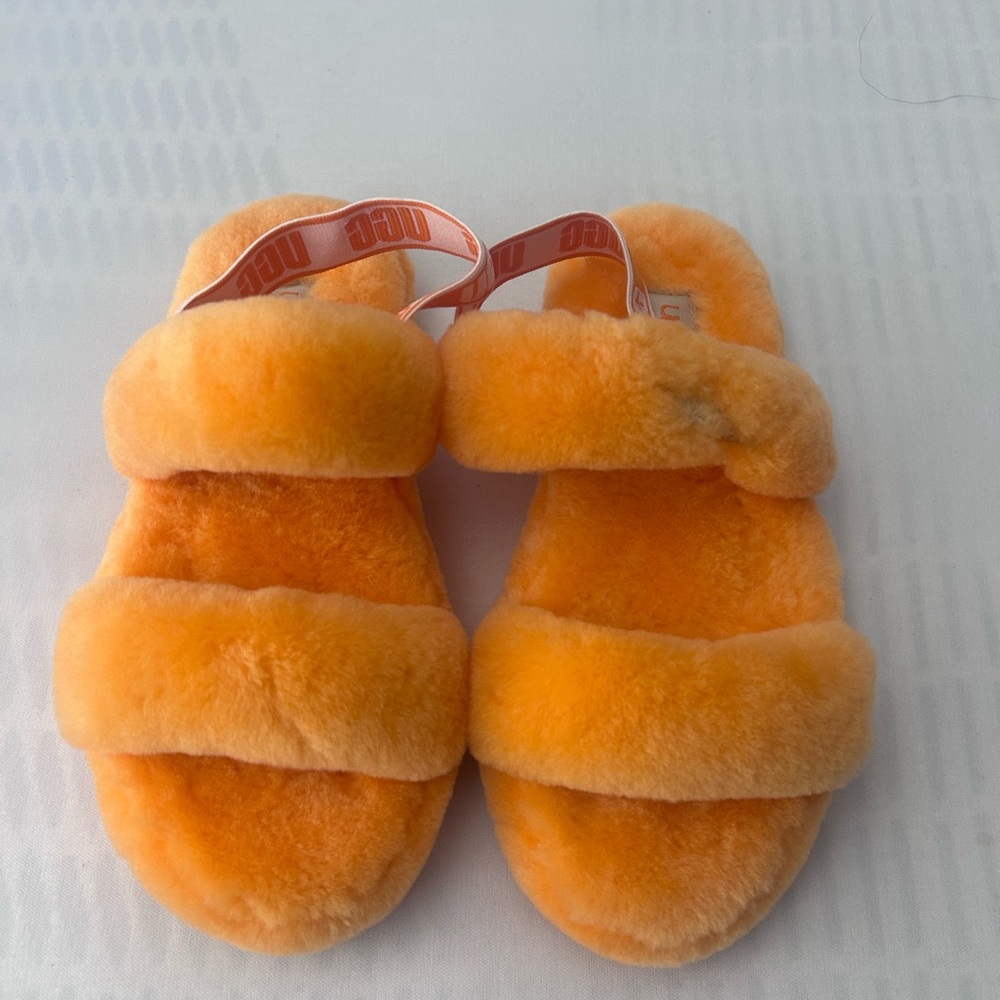 UGG Fluffy Orange Sandals